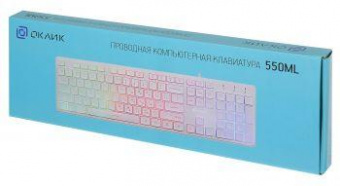 Клавиатура Оклик 550ML белый USB slim Multimedia LED от магазина РЭССИ