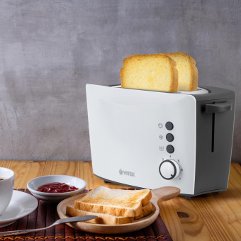 Тостер Vitek VT-7166 800Вт черный/белый от магазина РЭССИ