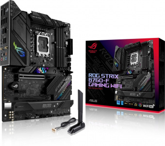 Материнская плата Asus ROG STRIX B760-F GAMING WIFI Soc-1700 Intel B760 4xDDR5 ATX AC`97 8ch(7.1) 2.5Gg RAID+HDMI+DP от магазина РЭССИ