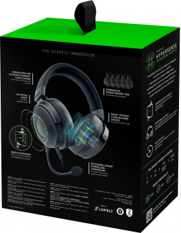 Наушники с микрофоном Razer Kraken V3 HyperSense черный 2м мониторные оголовье (RZ04-03770100-R3M1) от магазина РЭССИ