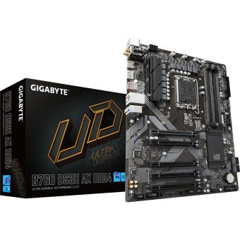 Материнская плата Gigabyte B760 DS3H AX DDR4 Soc-1700 Intel B760 4xDDR4 ATX AC`97 8ch(7.1) GbLAN RAID+HDMI+DP от магазина РЭССИ