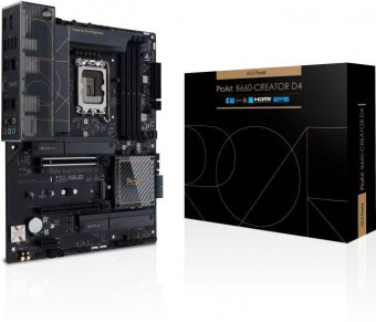Материнская плата Asus PROART B660-CREATOR D4 Soc-1700 Intel B660 4xDDR4 ATX AC`97 8ch(7.1) 1 x 2.5Gigabit + Gigabit Ethernet RAID+HDMI+DP от магазина РЭССИ