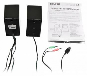 Колонки Оклик OK-116 2.0 черный 6Вт от магазина РЭССИ