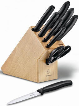Набор ножей кухон. Victorinox Swiss Classic (6.7193.9) компл.:8шт scissors дерево/черный от магазина РЭССИ