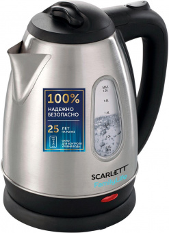 Чайник электрический Scarlett SC-EK21S20 1.8л. 1600Вт черный/серебристый (корпус: металл) от магазина РЭССИ