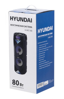 Минисистема Hyundai H-MC180 черный 80Вт FM USB BT SD/MMC от магазина РЭССИ