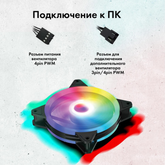 Вентилятор для корпуса GMNG GG-CF120FRGB2-PWMBK RGB 120х120x25 черный 4-pin 28дБ Ret от магазина РЭССИ