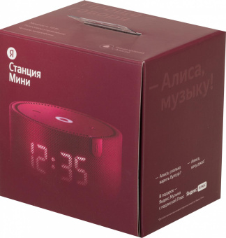 Умная колонка Yandex Станция Мини с часами Алиса красный 10W 1.0 BT 10м (YNDX-00020R) от магазина РЭССИ