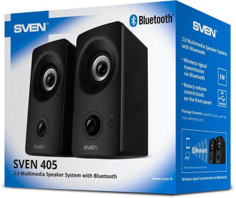 Колонки Sven 405 2.0 черный 8Вт BT беспроводные BT от магазина РЭССИ