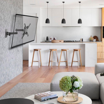 Кронштейн для телевизора Kromax CORBEL-5 черный 15"-42" макс.25кг настенный поворот и наклон от магазина РЭССИ