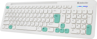 Клавиатура + мышь Defender Cerrato C-978 клав:белый мышь:белый/голубой USB беспроводная Multimedia (45978) от магазина РЭССИ