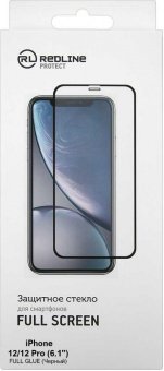 Защитное стекло для экрана Redline черный для Apple iPhone 12/12 Pro антиблик. 1шт. (УТ000021877) от магазина РЭССИ