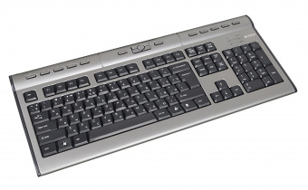 Клавиатура A4Tech KLS-7MUU серебристый/черный USB slim Multimedia от магазина РЭССИ