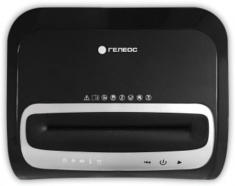 Шредер Heleos УМ35-5 черный/серебристый (секр.P-5) фрагменты 23лист. 35лтр. скрепки скобы пл.карты CD от магазина РЭССИ