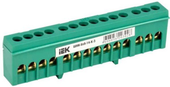 Шина PE "земля" в корп. изоляции на DIN-рейку ШНИ-6х9-14-К-З YNN10-69-14KD-K06 от магазина РЭССИ