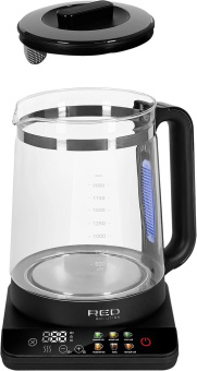 Чайник электрический Red Solution KG1330D 2л. 2000Вт прозрачный/черный корпус: пластик/стекло от магазина РЭССИ