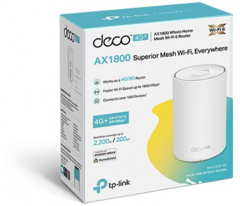 Бесшовный Mesh роутер TP-Link Deco X20-4G(1-pack) AX1800 10/100/1000BASE-TX/3G/4G/4G+ (упак.:1шт) от магазина РЭССИ