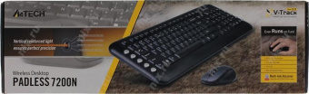 Клавиатура + мышь A4Tech V-Track 7200N клав:черный мышь:черный USB беспроводная Multimedia от магазина РЭССИ