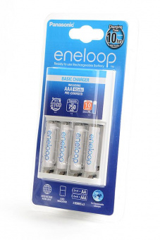 Зарядное устройство с аккумуляторами Panasonic eneloop K-KJ51MCC04E Basic Charger + 4ААА750мАч BL1 от магазина РЭССИ