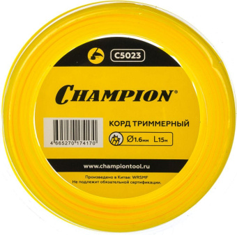 Леска для садовых триммеров Champion C5023 d=1.6мм L=15м от магазина РЭССИ