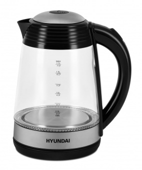 Чайник электрический Hyundai HYK-G3803 1.7л. 2200Вт черный/серебристый (корпус: стекло) от магазина РЭССИ
