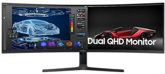 Монитор Samsung 49" S49A950UIU черный VA LED 32:9 HDMI M/M матовая HAS Piv 250cd 178гр/178гр 5120x1440 DP 2K USB 14.6кг от магазина РЭССИ
