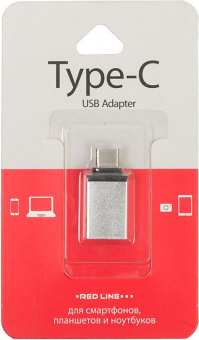 Переходник Redline УТ000012622 USB (f)-USB Type-C (m) серебристый от магазина РЭССИ