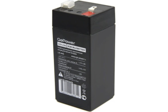Аккумулятор 4V 4.5Ah LA-445(47мм)  GoPower свинцово-кислотный; 47*47*101+6 от магазина РЭССИ