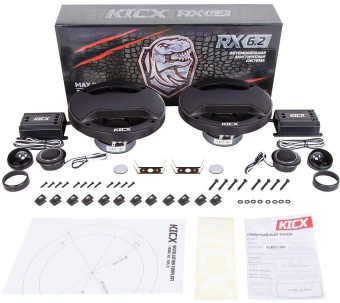 Колонки автомобильные Kicx RX 6.2 250Вт 92дБ 4Ом 16см (6.5дюйм) (ком.:2кол.) компонентные двухполосные от магазина РЭССИ