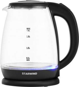 Чайник электрический Starwind SKG1055 1.8л. 1800Вт черный (корпус: стекло) от магазина РЭССИ