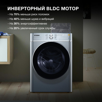 Стиральная машина Hyundai WME9413 класс: A++ загр.фронтальная макс.:10кг темно-серебристый от магазина РЭССИ