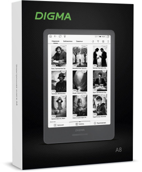 Электронная книга Digma A8 7.8" E-Ink Carta 1873x1404 Touch Screen 1.8Ghz 3072/32Gb/SD/microSDHC/подсветка дисплея темно-серый от магазина РЭССИ