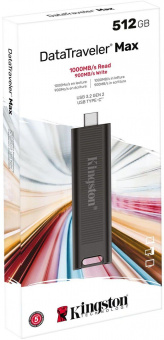 Флеш Диск Kingston 512Gb DataTraveler Type-C Max DTMAX/512GB USB3.2 черный от магазина РЭССИ