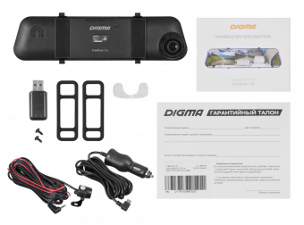 Видеорегистратор Digma FreeDrive 114 Mirror черный 1080x1920 1080p 130гр. GP2247E от магазина РЭССИ