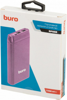 Мобильный аккумулятор Buro BP05B 5000mAh 2.1A фиолетовый (BP05B10PVL) от магазина РЭССИ