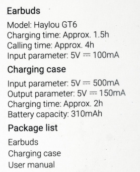 Гарнитура вкладыши Haylou GT6 черный беспроводные bluetooth в ушной раковине от магазина РЭССИ