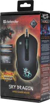 Мышь Defender Sky Dragon GM-090L черный оптическая 3200dpi USB для ноутбука 6but (52090) от магазина РЭССИ
