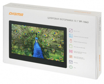 Фоторамка Digma 10.1" PF-1043 IPS 1280x800 черный пластик ПДУ Видео от магазина РЭССИ
