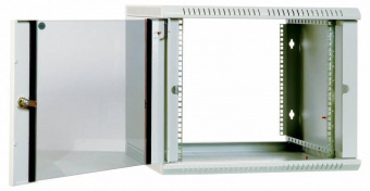 Шкаф коммутационный ЦМО ШРН-ЭКОНОМ (ШРН-Э-6.350.1) настенный 6U 600x350мм пер.дв.стал.лист 85кг серый 300мм 11кг 180град. 345мм от магазина РЭССИ