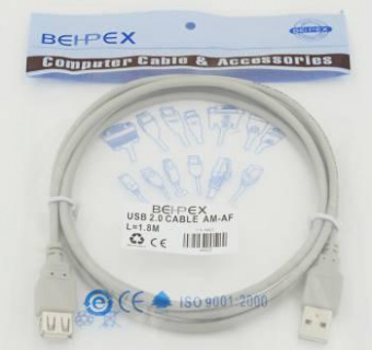 Кабель-удлинитель USB A(m) USB A(f) 1.8м серый от магазина РЭССИ