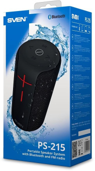 Колонка порт. Sven АС PS-215 черный 12W 2.0 BT/3.5Jack/USB-C 2400mAh (SV-021535) от магазина РЭССИ