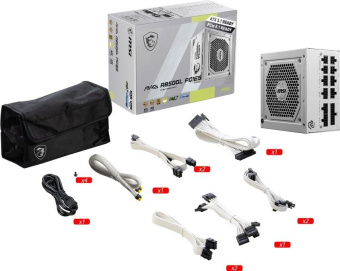 Блок питания MSI ATX 850W MAG A850GL WH PCIE5 80+ gold (20+4pin) APFC 120mm fan 8xSATA Cab Manag RTL от магазина РЭССИ