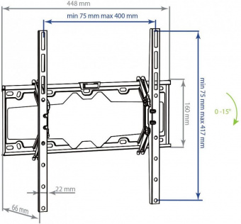 Кронштейн для телевизора Kromax ELEMENT-4 черный 22"-65" макс.50кг настенный наклон от магазина РЭССИ