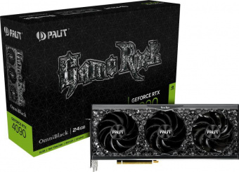 Видеокарта Palit PCI-E 4.0 PA-RTX4090 GAMEROCK OMNIBLACK NVIDIA GeForce RTX 4090 24576Mb 384 GDDR6X 2235/21000 HDMIx1 DPx3 HDCP Ret от магазина РЭССИ