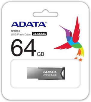 Флеш Диск A-Data 64Gb UV250 AUV250-64G-RBK USB2.0 серебристый от магазина РЭССИ