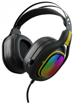 Наушники с микрофоном GMNG HS-L630G черный/желтый 2.2м мониторные оголовье (1533561) от магазина РЭССИ