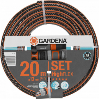 Шланг Gardena Highflex 1/2" 20м поливочный армированный черный/оранжевый (18064-20.000.00) от магазина РЭССИ