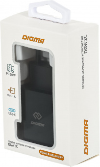 Сетевое зар./устр. Digma DGW2C 20W 3A (PD) USB-C универсальное черный (DGW2C0F010BK) от магазина РЭССИ