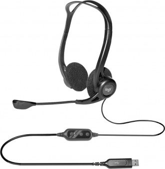 Наушники с микрофоном Logitech 960 черный 2.4м накладные USB оголовье (981-000100) от магазина РЭССИ