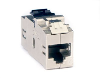Модуль Кейстоун (Keystone) RJ45 CAT6 проходной экранированный серебристый (12шт в упаковке) от магазина РЭССИ